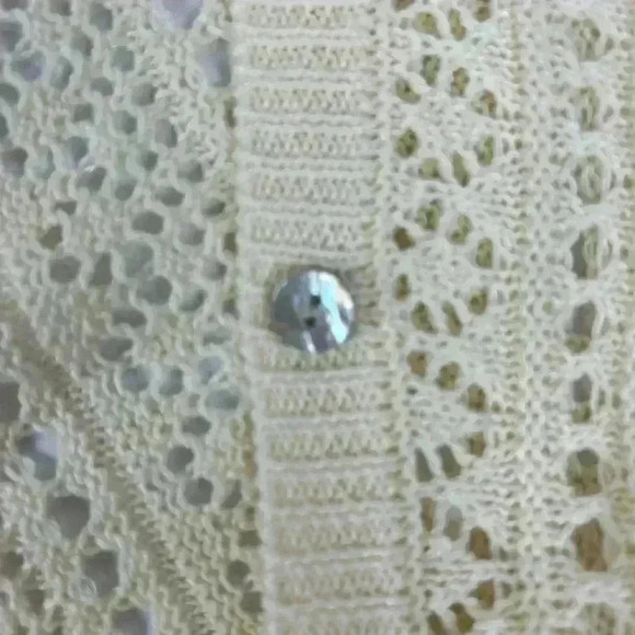 Cyrus NWT Open Stitch Creamy Alabaster Off White Cardigan Sweater SZ X-Large - Picture 6 of 10